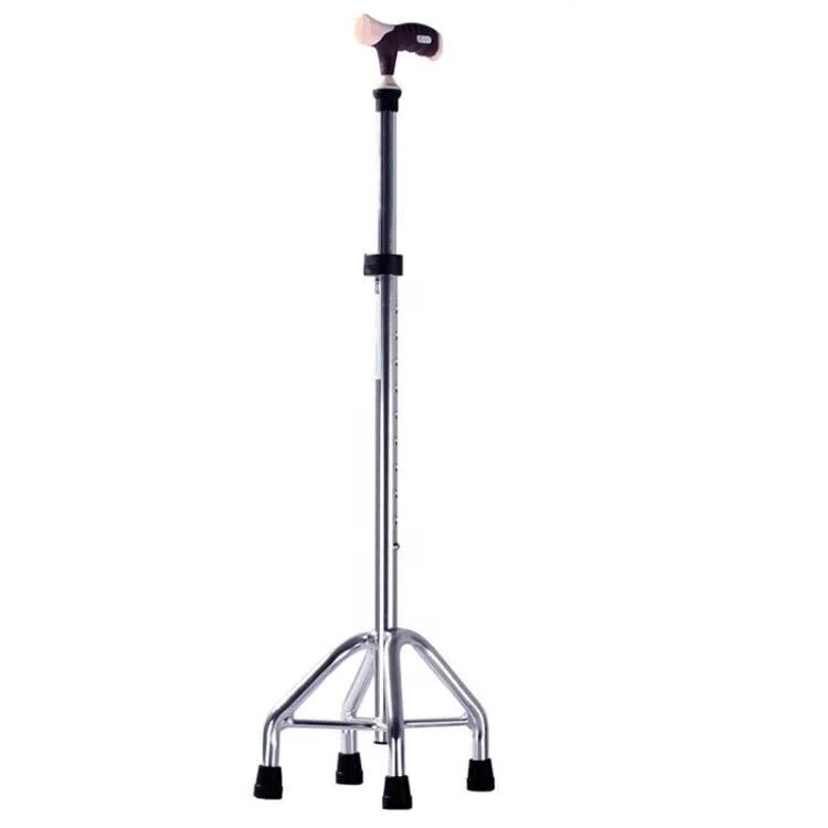 

Выдвижная 4-нога трость из алюминиевого сплава с силиконовой ручкой, новые продукты на рынке Китая, уличная трость для скалолазания на открытом воздухе