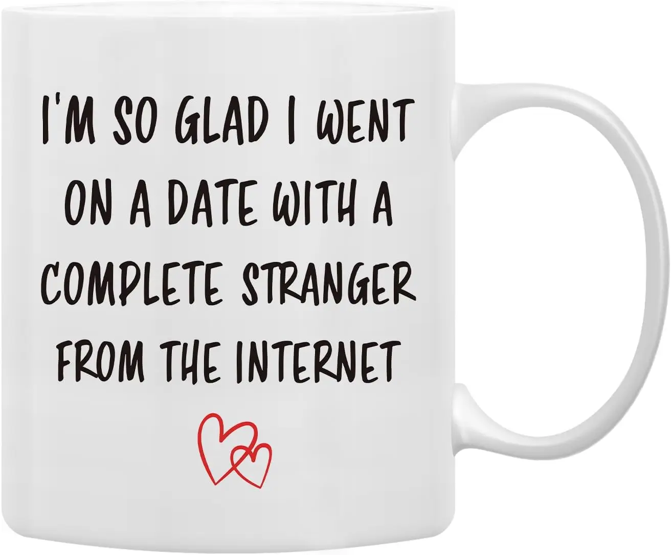 Online Dating Gifts Mug, Valentines Day Long Distance Coffee Mug Tea Cup Gifts for Him Her Girlfriend Boyfriend, I’m So Glad I W