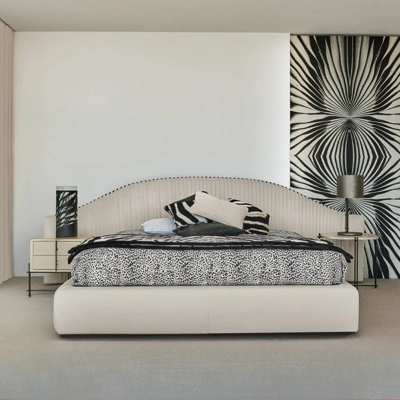 

American Cream Beds Minimalist Fashionable Comfortable Simple Designer Beds Modern Princess Reading Wood Cama Casal Furniture