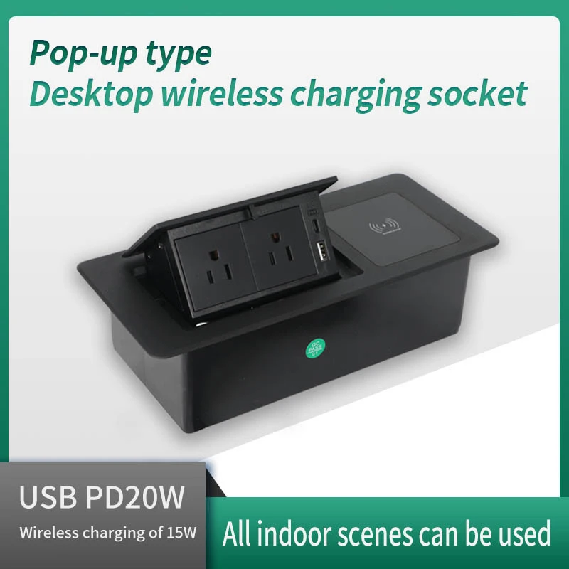 Multifunctional embedded desktop socket US standard socket hidden desktop socket rechargeable USB Type-c s PD 20W Fast Charge