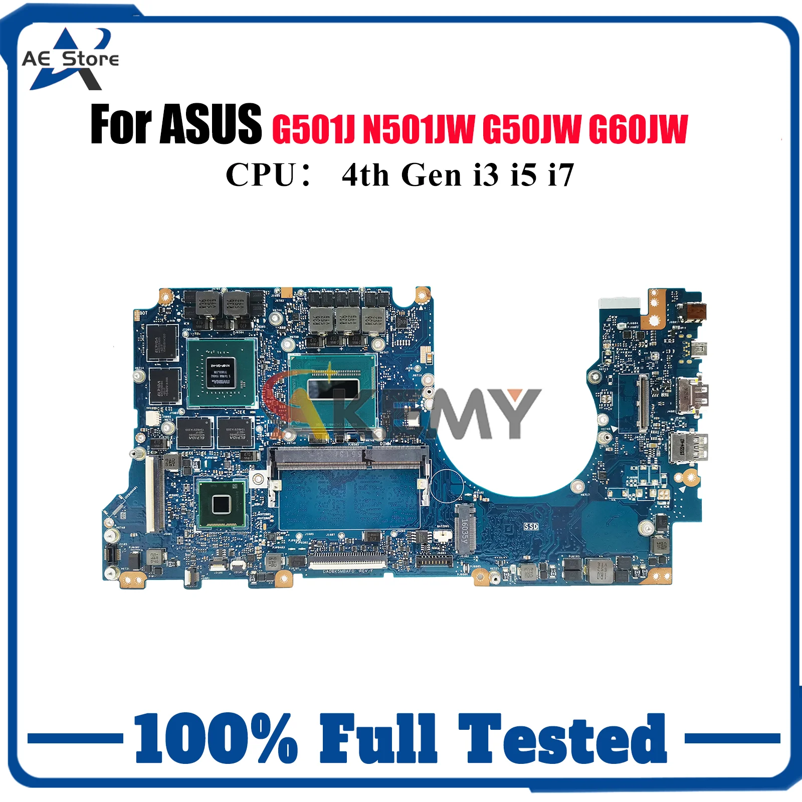 

N501JW Материнская плата для ноутбука ASUS ROG N501JW N501J G501J Материнская плата для ноутбука с процессором i3 i5 i7 100% тестирование ОК быстрая доставка stk