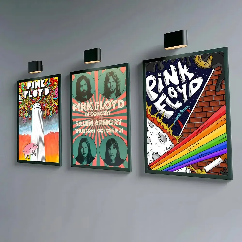 Art P-Pink F-Floyd Band Poster Waterproof Peel & Stick Wall Sticker Self Adhesive Art Decor For Living Room Bedroom