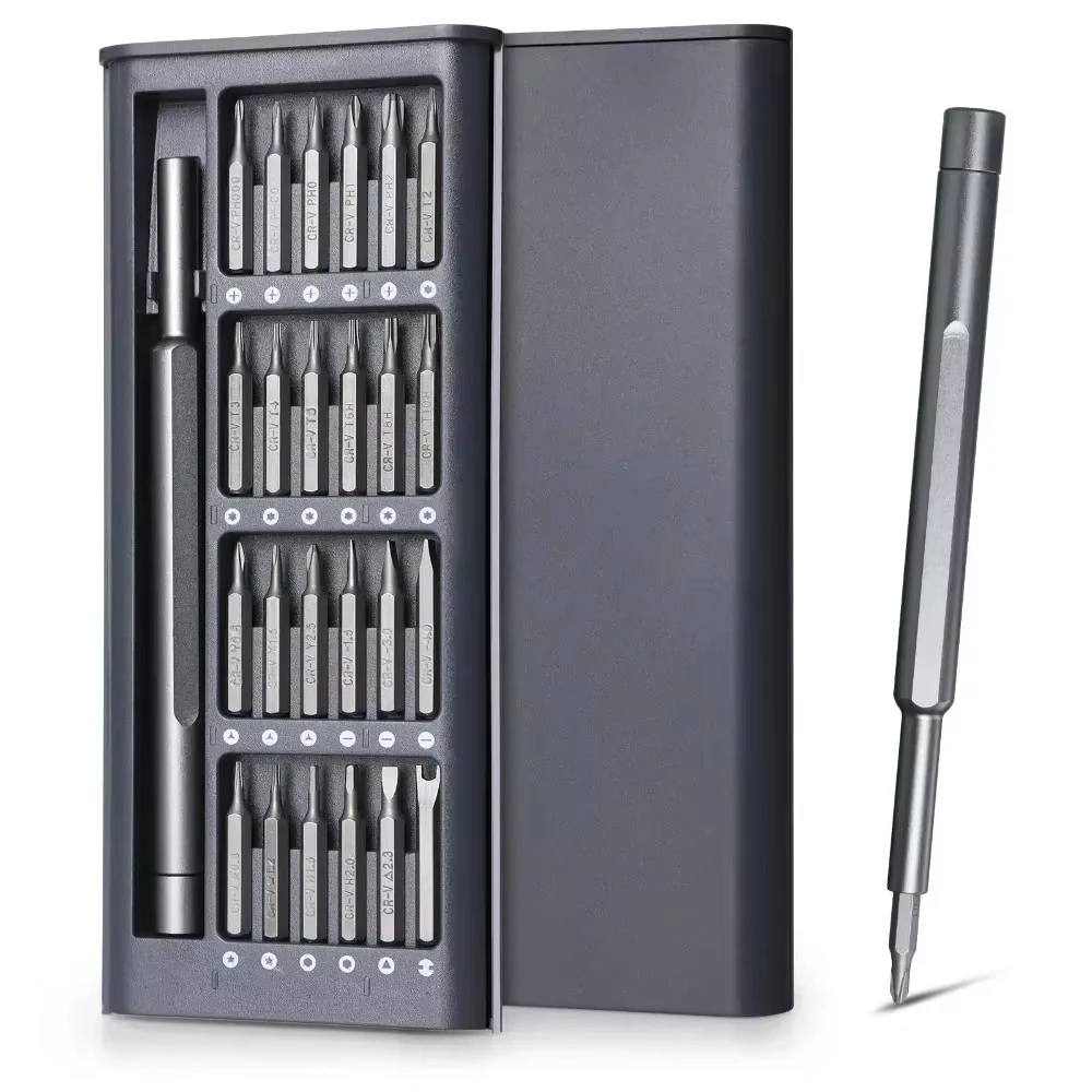 

Precision Screwdriver Set 24 in 1 Screw Driver Hexagonal Flat Head Magnetic Screwdriver Head For iPhone PC WatchCameraGlasses
