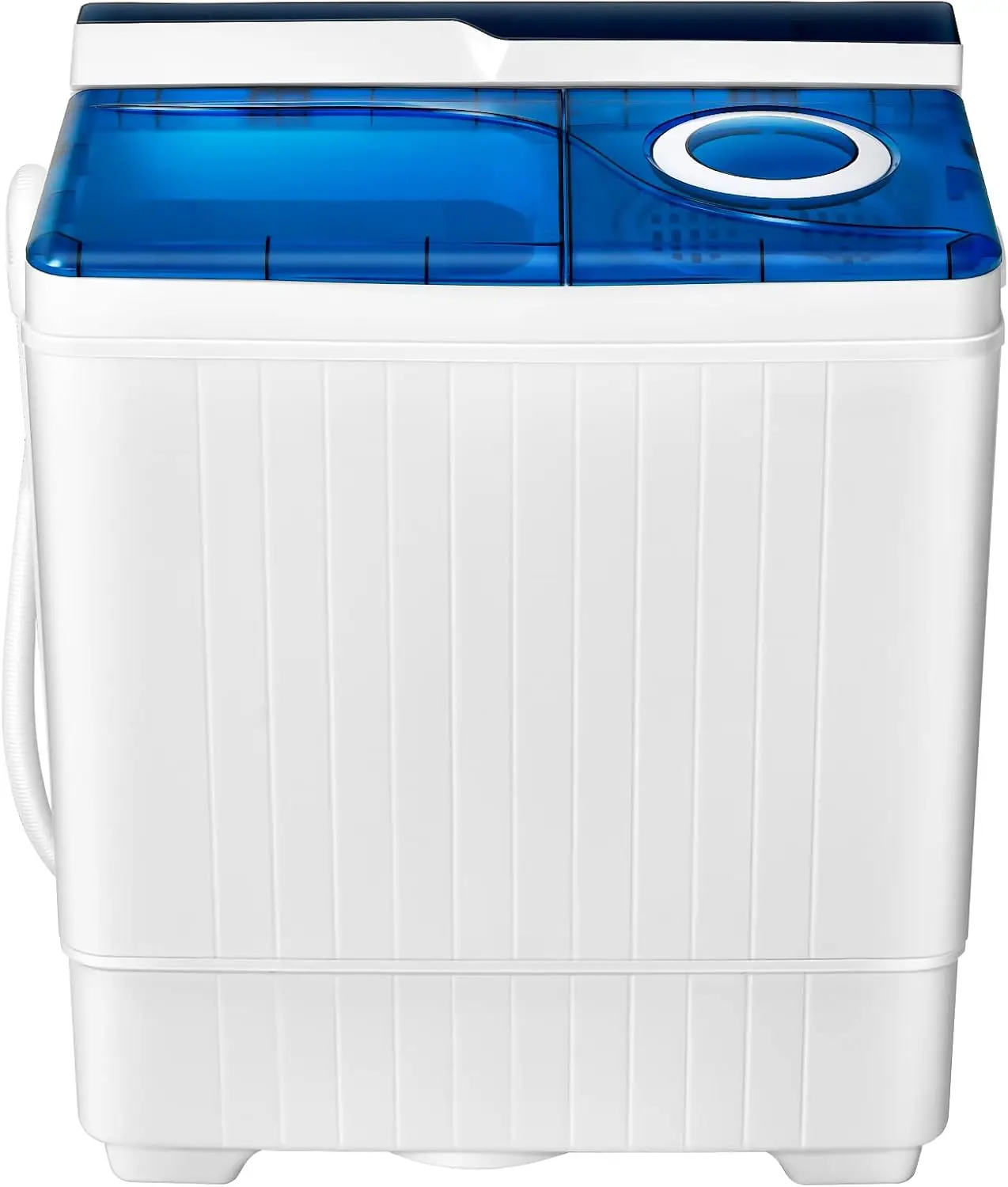 Portable Washing Machine Twin Tub 26 Lbs Capacity, 18 Lbs 8 Lbs Spinner, Compact Control Knobs Timer Function, Drain Pump