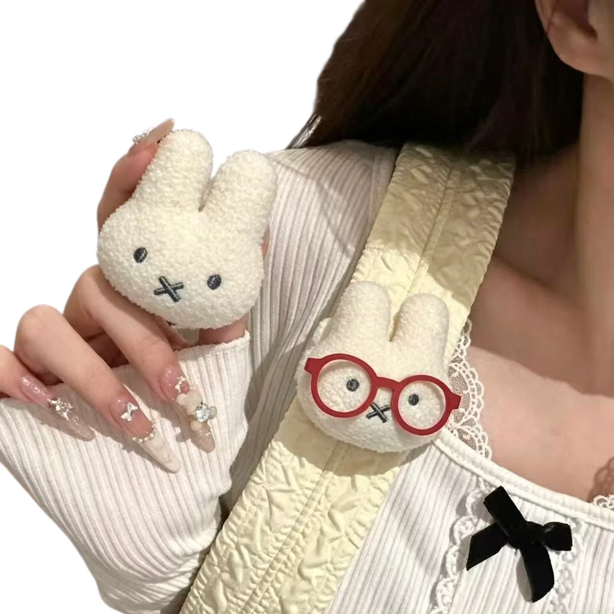 Miffy School Bag Shoulder Strap Decoration Plush Cute Doll Student Party Versatile Canvas Accessories Transformation Artifact - view 4