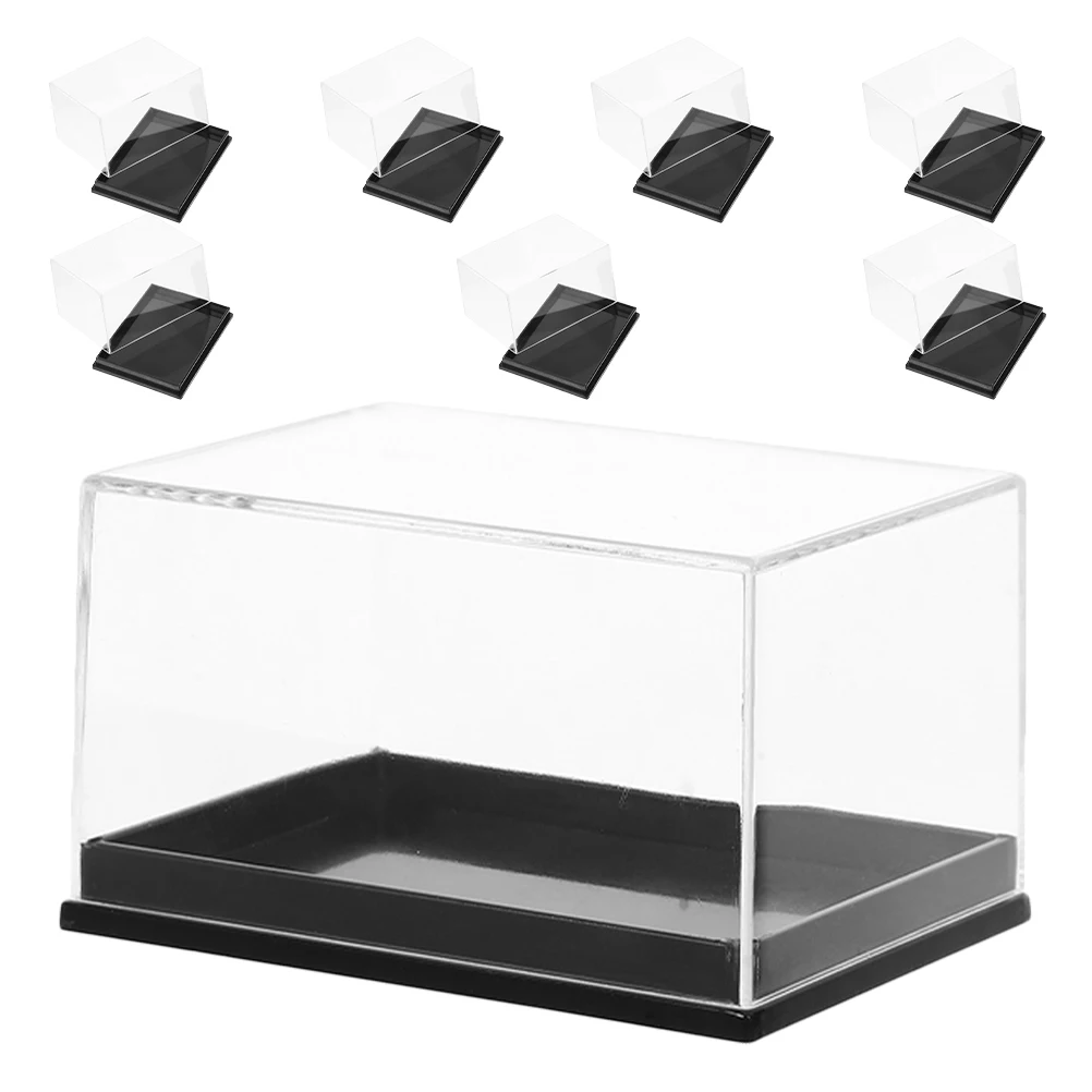 

8 Pcs Transparent Box Specimen Gemstone Display Conch Rectangle Jewelry Boxes Case Mini Rock Cases Shelf