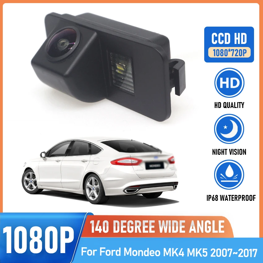 CCD HD Fisheye Rear View Camera For Ford Mondeo MK4 MK5 2007 2008 2009 2010 2011 2012 2013 2014 2015 2016 2017 Car Monitor