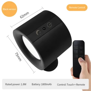 LED -Wandschalter leichte Steuerelemente Doppelhamp -Lampenwand 360 Rotary 3 Farben Lichter Drahtwandleuchten vom Abend bis zum Raum 8 Hauptverkäufe schwarzes Badezimmer - №5