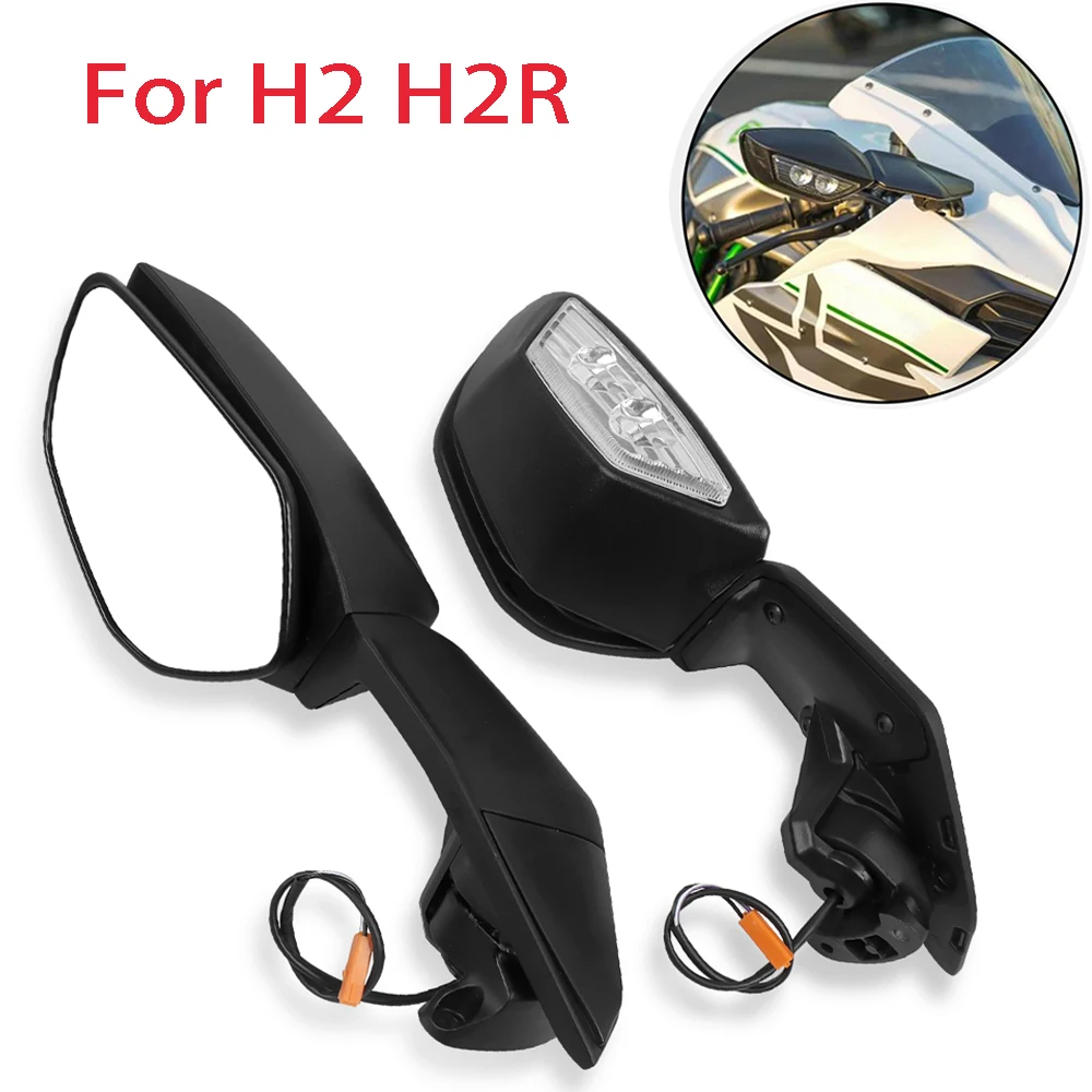 

Rear View Mirror With Turn Signal Light For Kawasaki Ninja H2 H2R H2 R 2015-2024 Rearview Mirror Side Mirrors Accessories