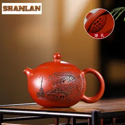 110ml Elegant Yixing Purple Clay Teapots Famous Master Handmade Xishi Pot Raw Ore Dahongpao Mud Kettle Chinese Zisha Tea Set Cha