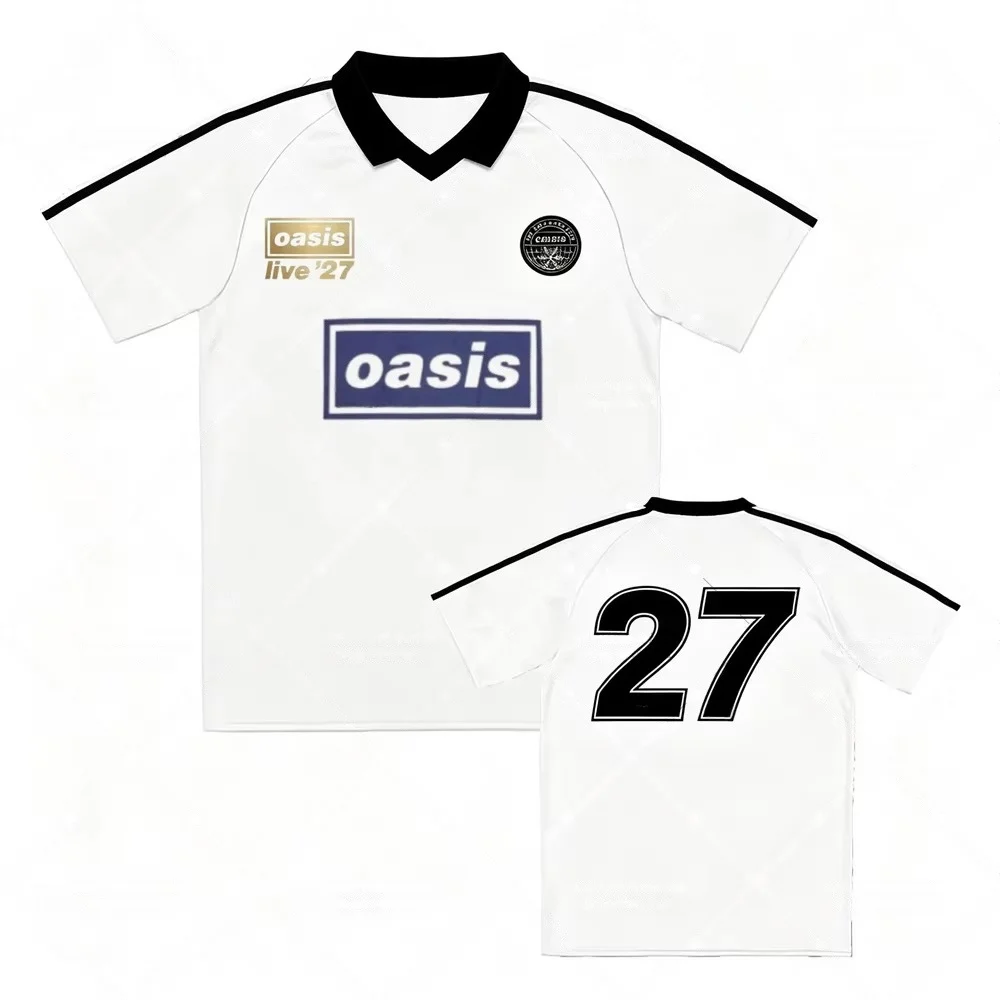 Oasis Live 27 World Tour Retro Polo Collar Football Jersey Tshirt  Essential for Fan Tour Shirt  Rock Band Fashion Streetwear
