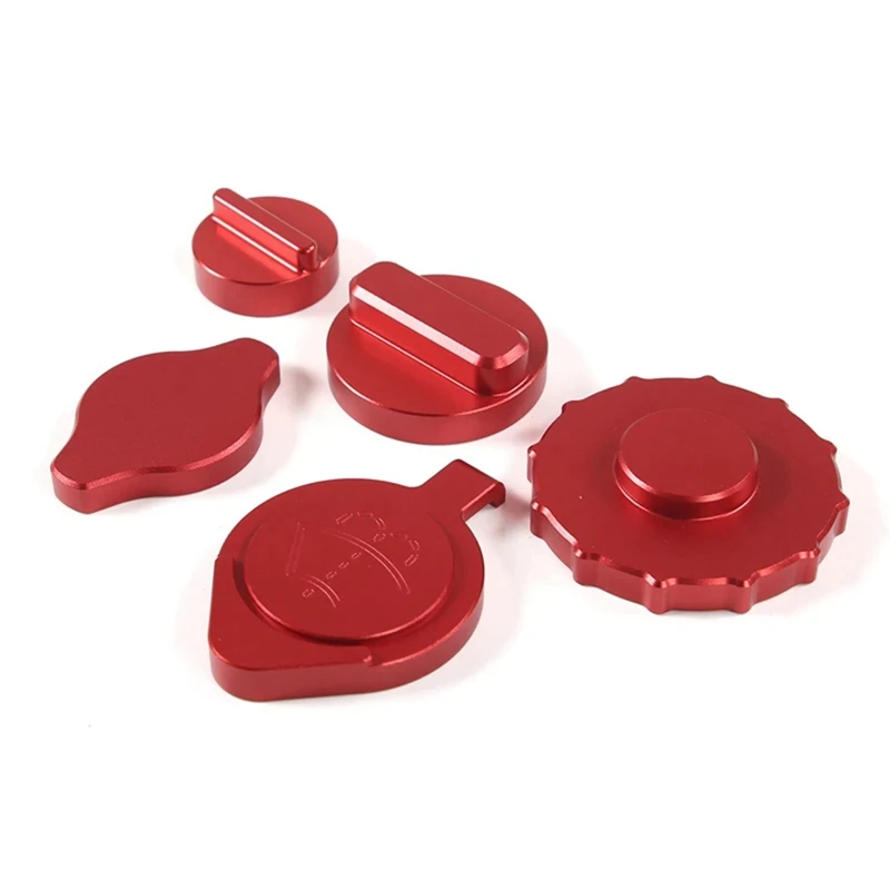 K-Car Fuel Cap Engine Oil Cap Washer Cap Brake Fluid Cap Cover Trim,Red For Honda N-BOX JF3 JF4 2017-2021