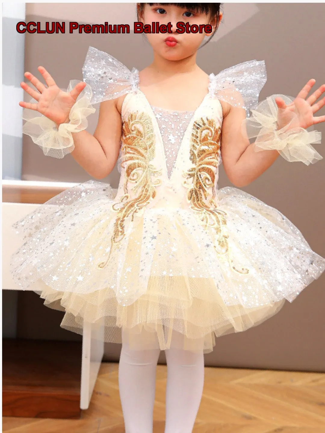 Children's Girls Sequin Tutu Skirt Princess Tulle Skirt for Kindergarten Graduation and Sports Day Kids