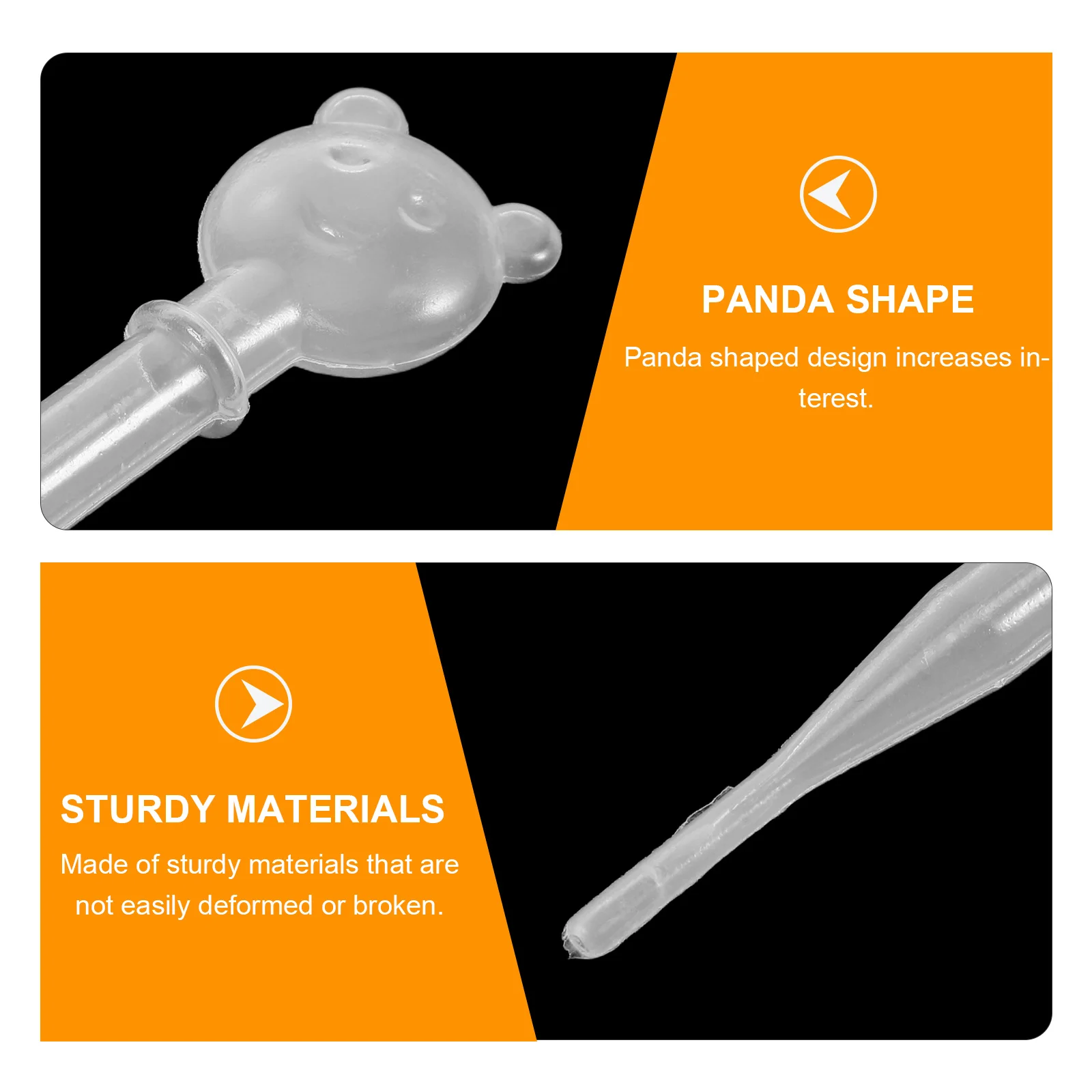 10pcs 팬더 피펫 드로퍼 어린이 과학 실험 유치원 교육 도구 Diy 공예 프로젝트 교육용