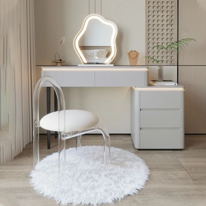 

Modern Minimalist Dressing Table Simple Light Luxury Makeup Table Storage Trendy Cabinet Aesthetics Penteadeira Home Furniture