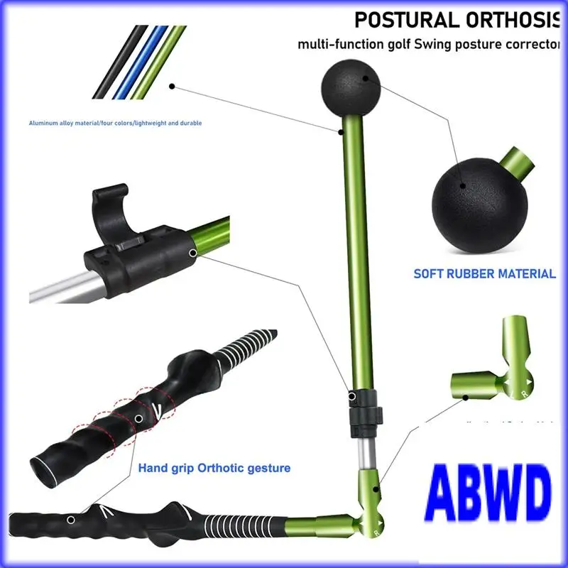 WD-Golf Swing Trainer Exerciser Aid قابل للتعديل لتدريب الجولف لتحسين المفصلي الساعد دوران الكتف #2
