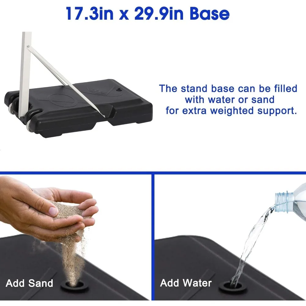 Детское баскетбольное кольцо с регулируемой высотой — удобная семейная система ворот в помещении и на открытом воздухе, от 5 до 6,8 футов, портативная и прочная