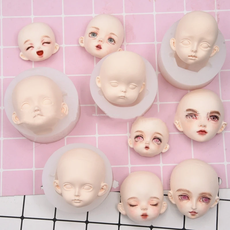 Pottery Cartoon Doll Eight Points Facial Part Silicone Mold DIY Pottery Doll Model /Anime Character Face Contouring Shaping Tool