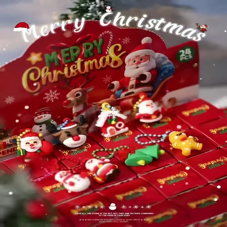 

24 шт., рождественская серия, кулон, брелок, модный милый Санта-Клаус, елка, перчатки, сумка, аксессуары, рождественские маленькие подарки
