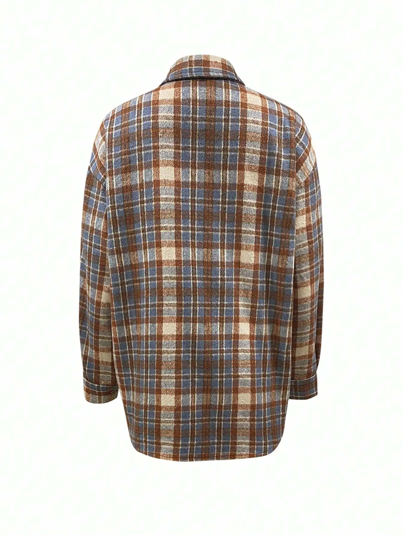 Giacca Casual da Donna a Quadri, Vestibilità Ampia, Cappotto Monopetto a Maniche Lunghe per Autunno e Inverno