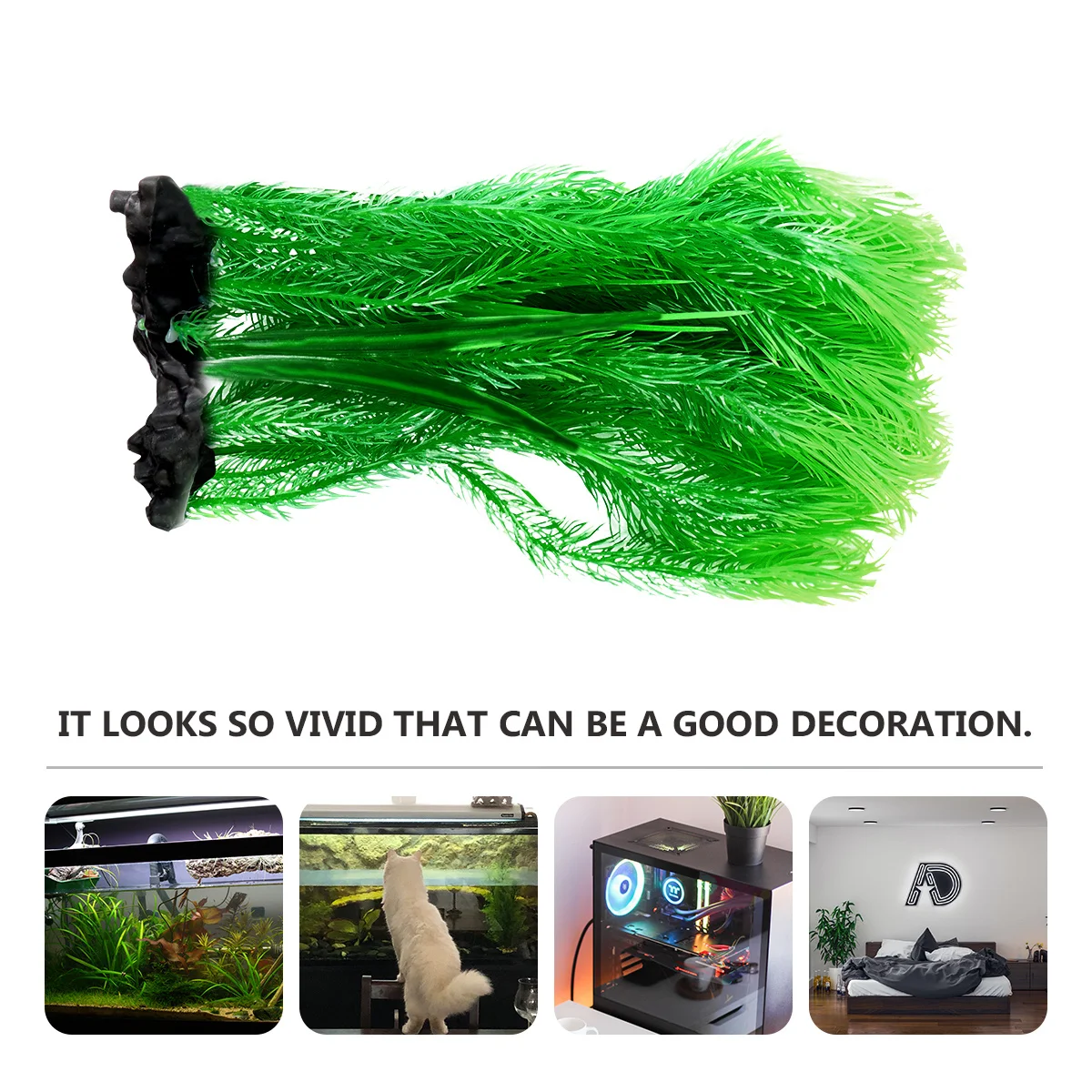 

1pc Artificial Aquatic Plant Fake Water Grass For Fish Tank Decor Simulated Myriophyllum Spicatum Plastic Water Grass Ornament