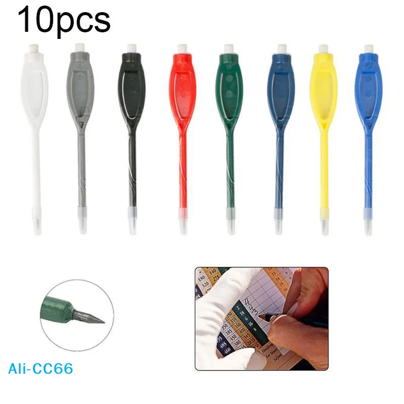 【C】10Pcs Golf Score Pen Scoring Pencils Portable Clip, Accessory Card Pens for Games Writing