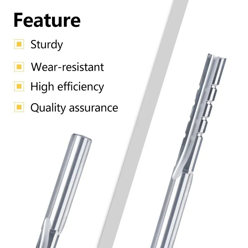 Milling Cutter 3.175-8mm Straight Router Bit 3 Flutes Carving Bottom Cleaning End Mill CNC Trimming Slot Bits For Wood 