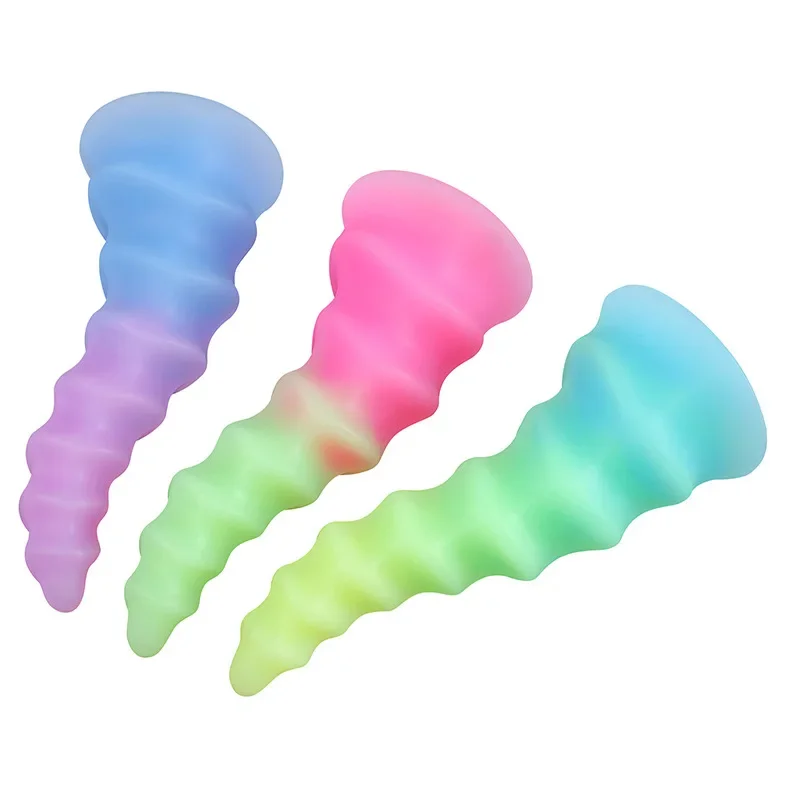 Large Monster Dildos Luminous Silicone Anal Plug Colourful Special-Shaped Big Anal Butt Plug Massager Adult Sex Toys For Women