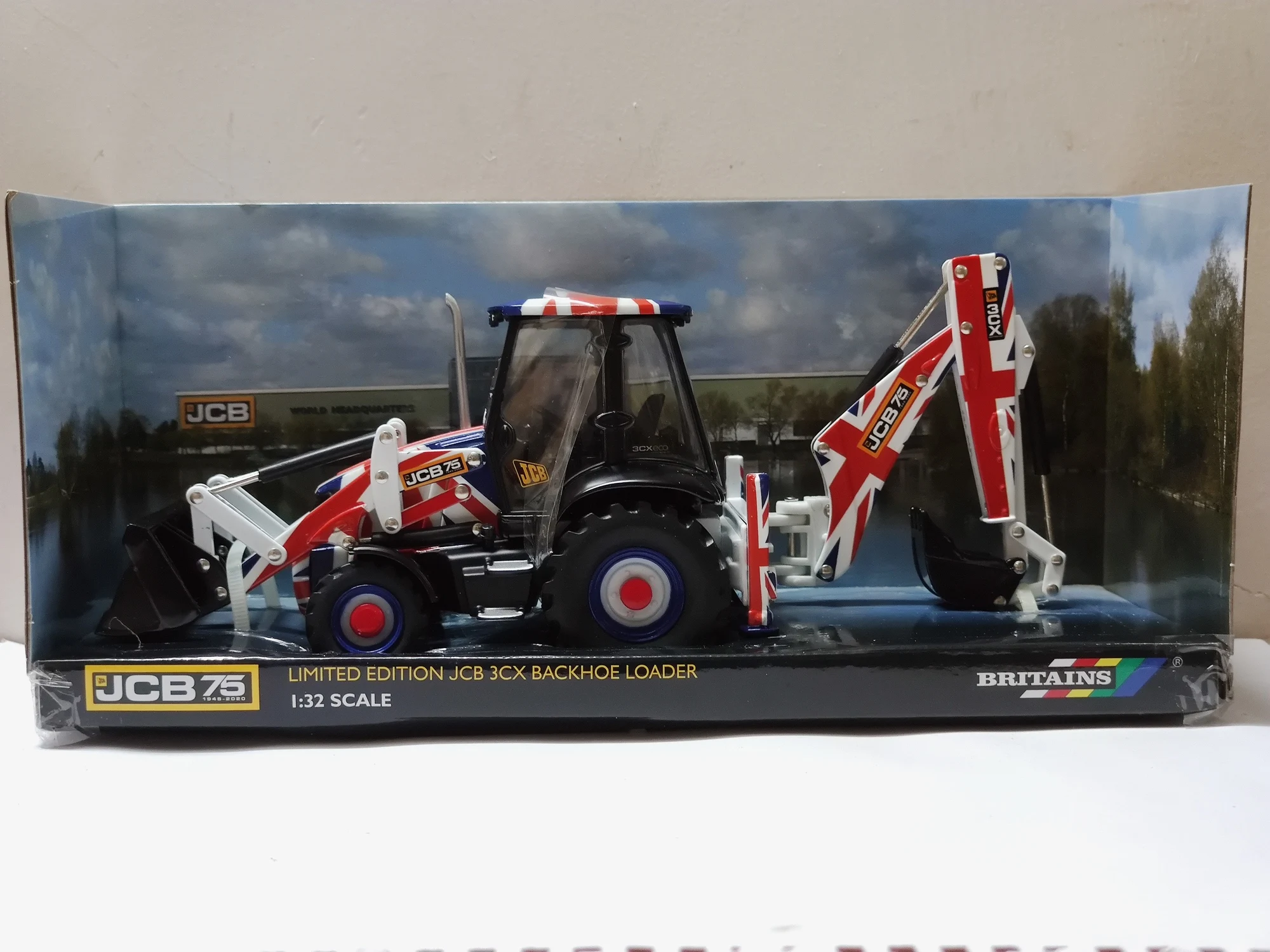 Diecast 1:32 مقياس JCB 3CX BACKHOE LOADER 75th الذكرى طبعة محدودة سبيكة سيارة نموذج تحصيل لعبة هدية تذكارية العرض #2