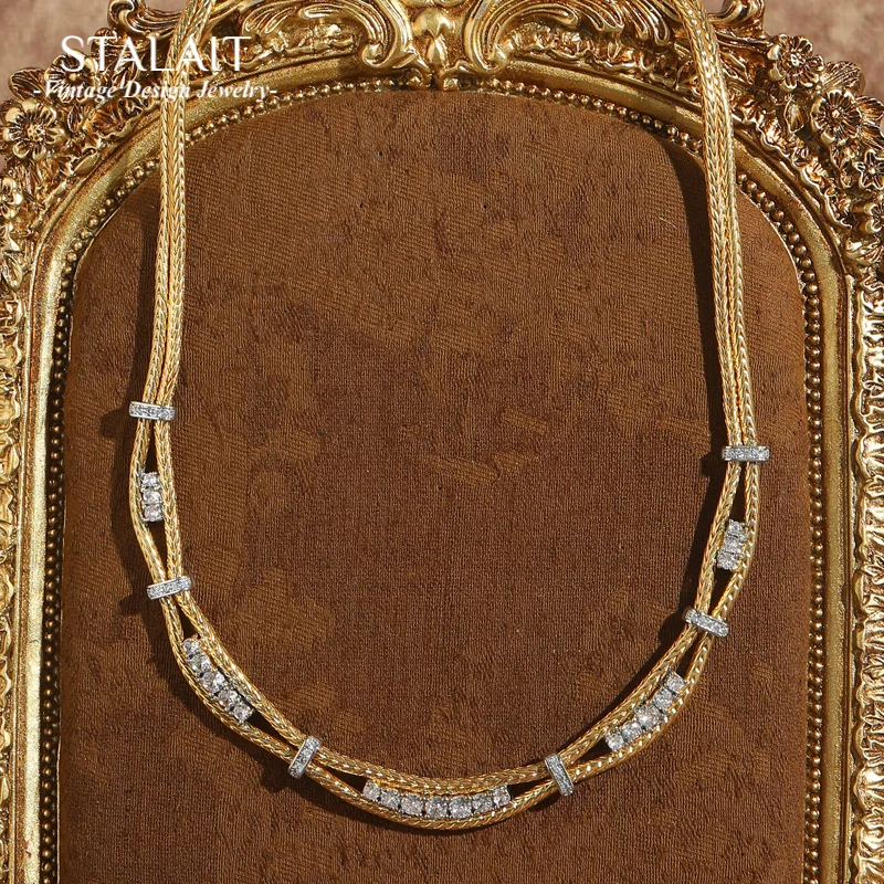 

Vintage Zircon Collar Choker Necklace Retro Gold Plated Chain Natural Rhinestone Luxury Designer Jewelry Valentine Day Gift 2025