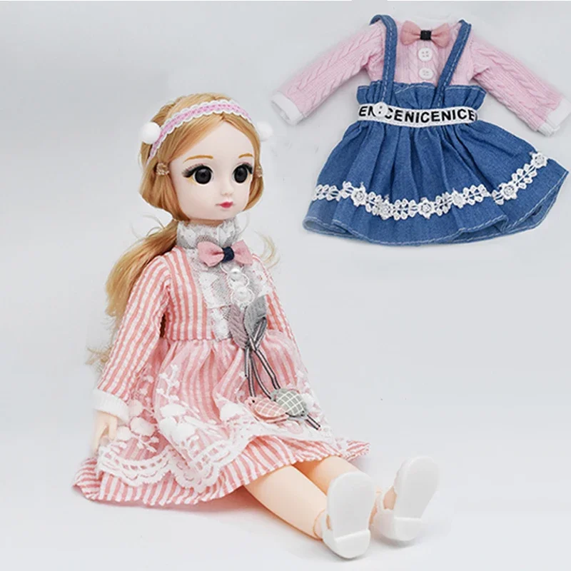 30cm 1/6 BJD Doll Anime Princess Fullset Clothes Shoes Figure Model Joint Movable Fashion Cute Mini Doll For Girls Birthday Gift