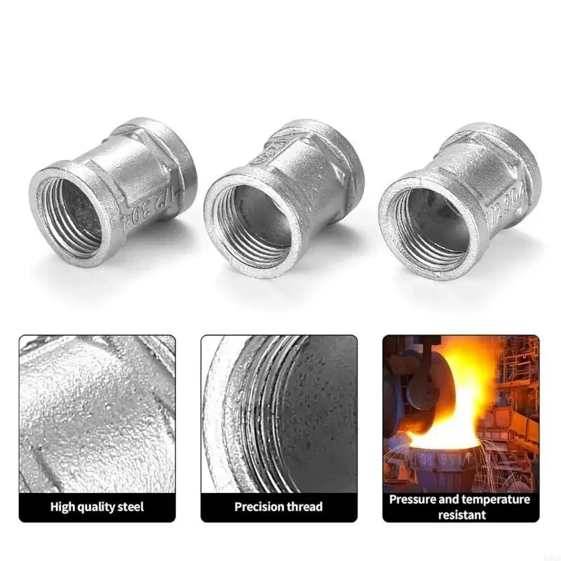 

1PCS Stainless Steel Female Thread Direct Straight Coupling Reducing Adapter Reducer Double Female Thread