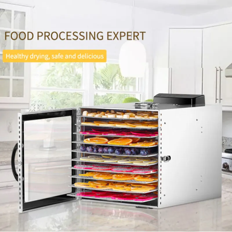 Commercial Food Fruit Drying Machine 10 Layer Professional Dehydrator Stainless Steel Vegetable Fruit Dry Air Dryer