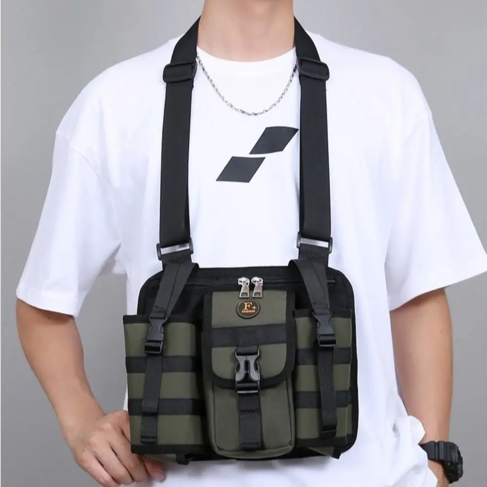 

Multifunctional Men's Shoulder Bag Multi Pockets Casual Oxford Crossbody Bags Bottle Holder Adjustable Travel Sling Bag Hiking