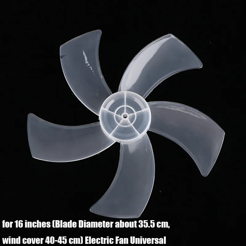 

1Pc 16-Inch Large Plastic Fan Blade for Household Fan Five Leaves with Nut Cover Compatible with Pedestal Table And Wall Fans