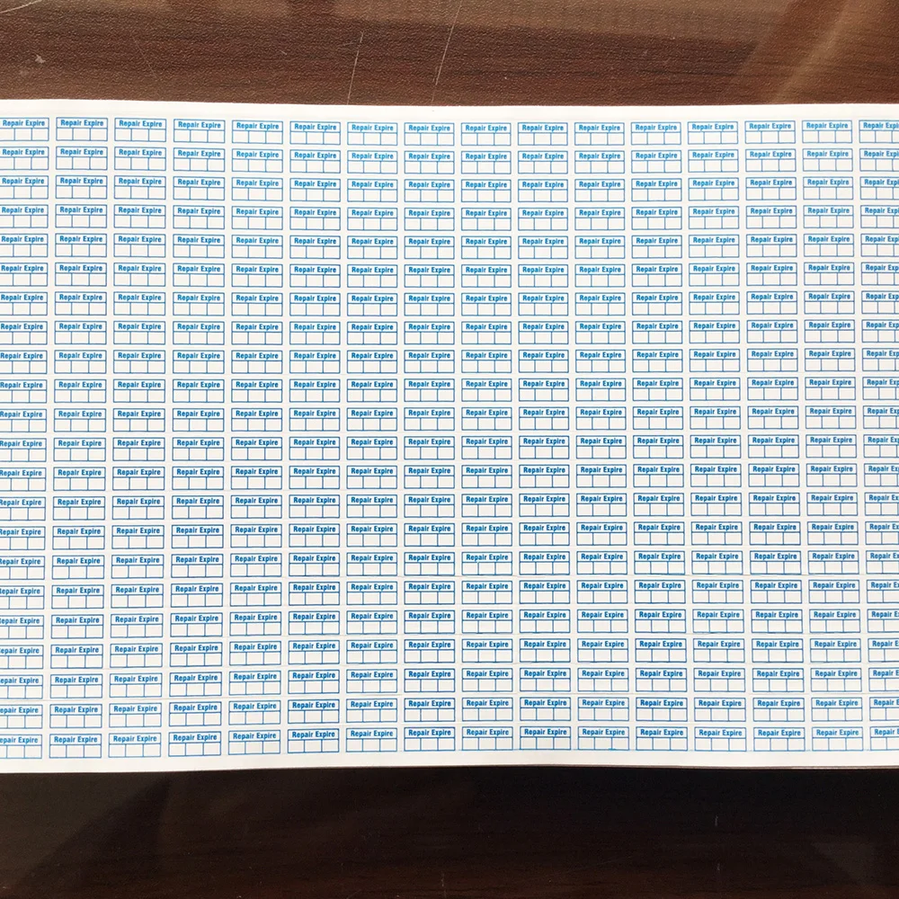 400pcs10x5mm Reparatie Verlangen Schrijven Datum Garantie Leegte Sticker Broos Papier Sabotage Evident Verwijdering Proof Seal Open Forbbiden Tag