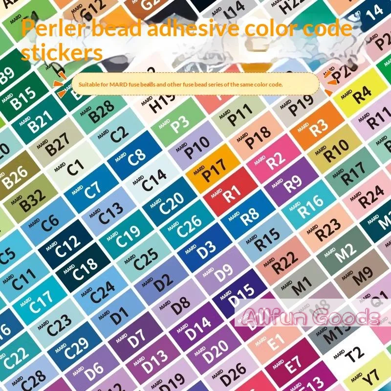 [TG835]221/302 Color Code Square-shaped Stickers Labels Stickers Storage Box  Accessories Colorful