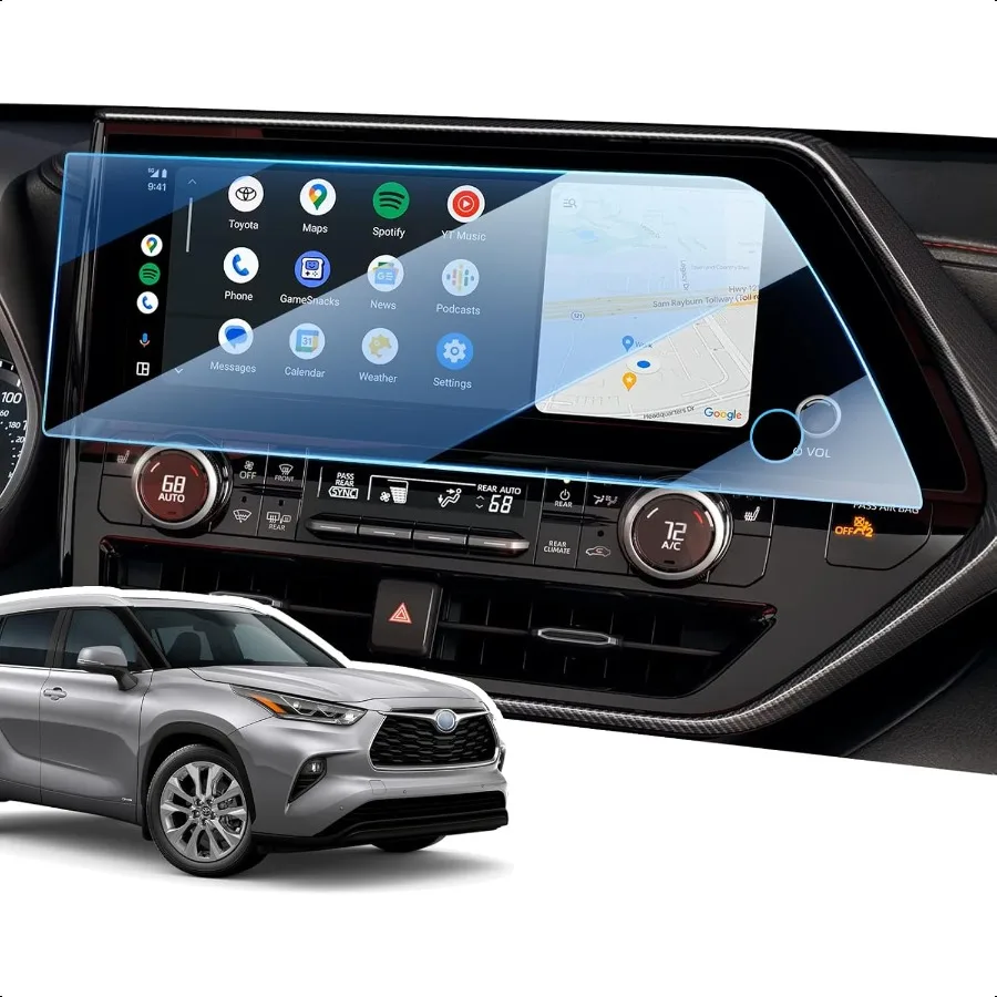 

Screen Protector for 2023 2024 2025 Highlander 12.3 inch Touchscreen HD Clear High Sensitivity 9H Tempered Glass Car Navigatio