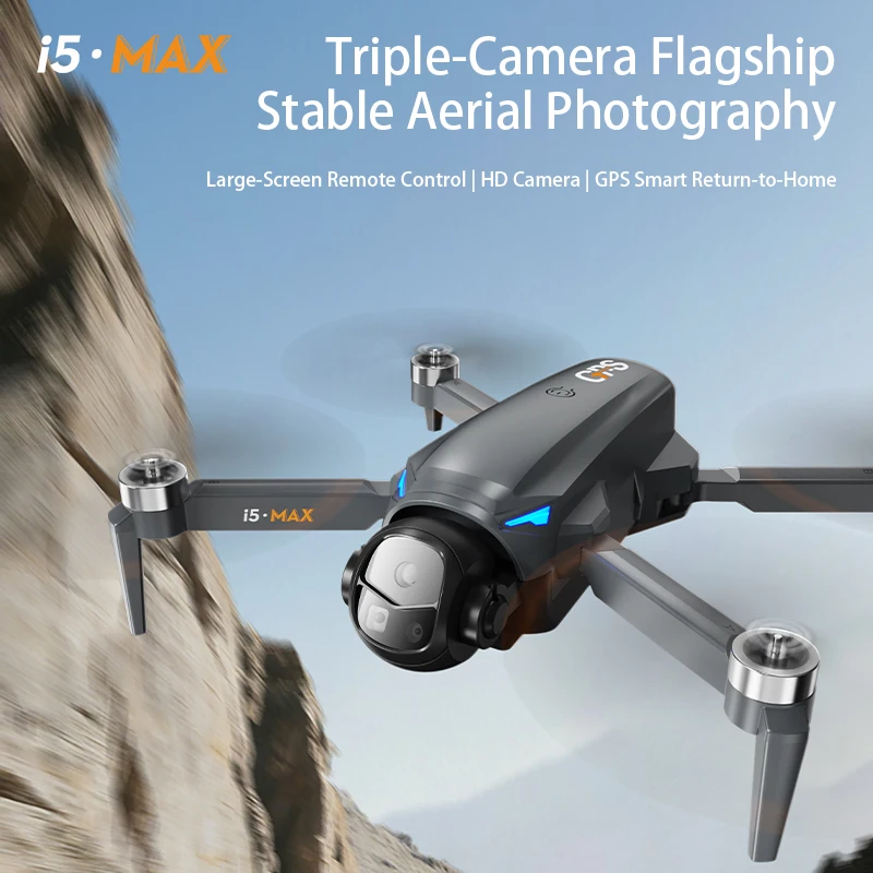Original i5 MAX GPS Drone Quadcopter 4K HD 8K 5G WIFI FPV Brushless RC Drone Obstacle Avoidance Auto Return For Adults Beginners