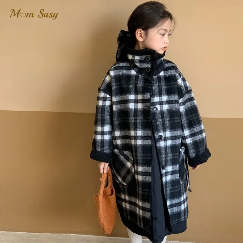 

Fashion Baby Girl Boy Plaid Fleece Jacket Long Winter Infant Toddler Child Reversible Coat Boutique Outwear Baby Clothes 1-12Y