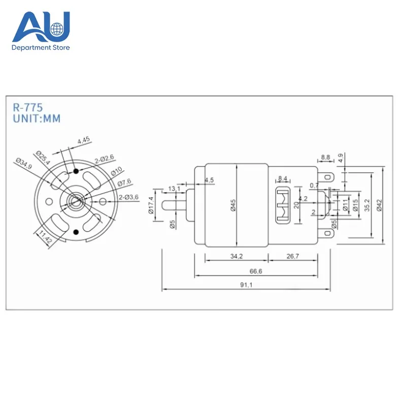 Permanent Magnet Motor rs 775 Motor 24v Dc 100w