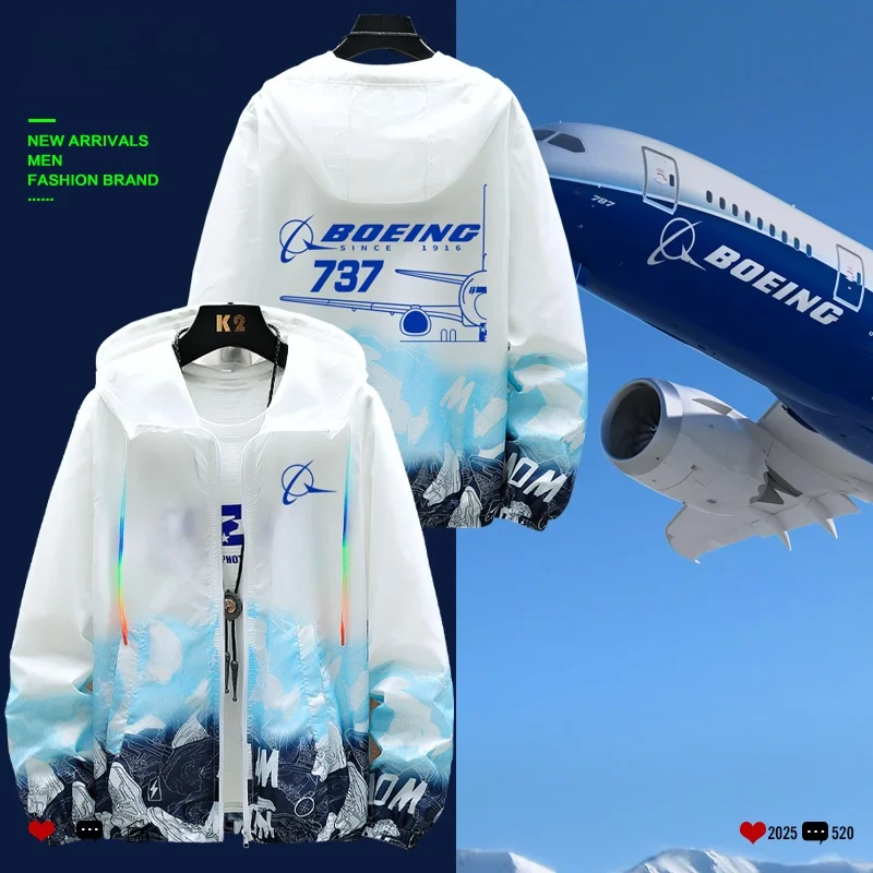 

Легкая мужская летняя куртка с принтом, тонкая верхняя одежда для любителей авиации, защита от солнца, полиэстер, длинная...