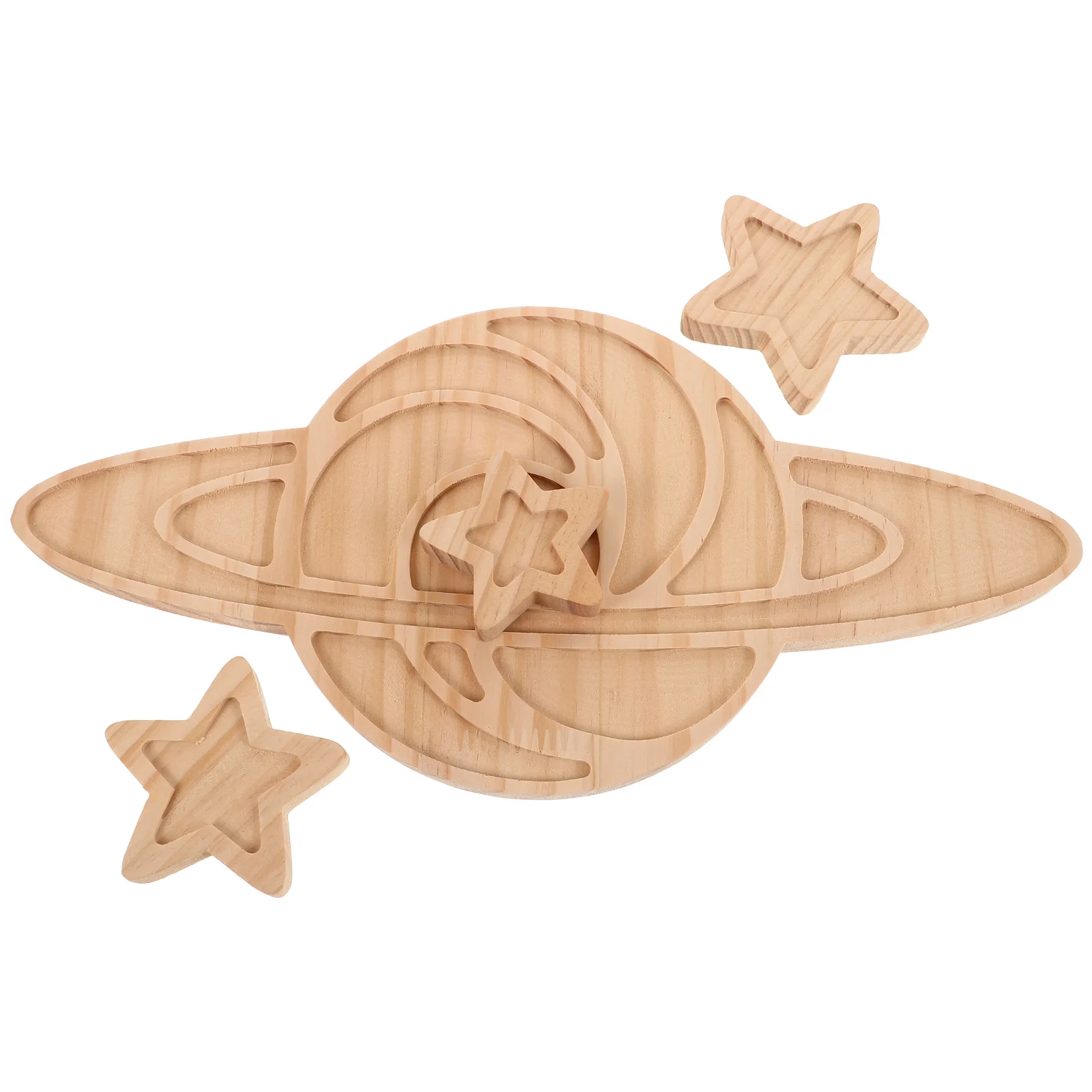 

4pcs Wooden Decor Nordic Style Wall Art For Kids Room Home Decoration Photography Props Wood Cutouts Solar System