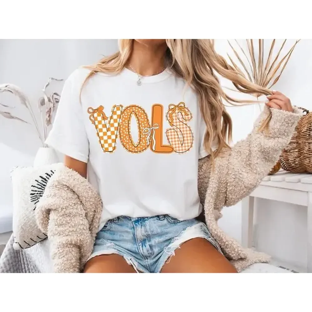 [100% Cotton] Tennessee Football Gameday Tee, Fun VOLS Letter Print Unisex Shirt, Great Gift For Students & Alumni T-Shirt For Men And Women