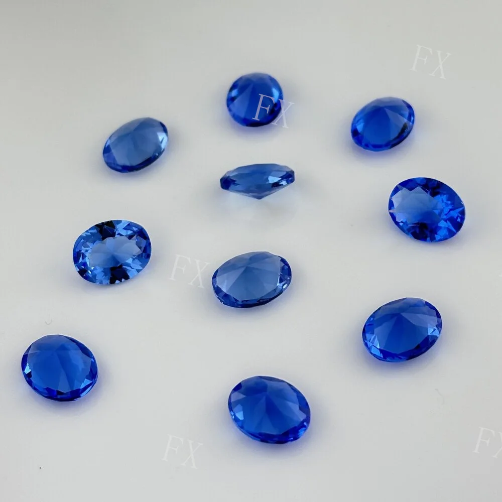 Oval Shape 2x3~10x14mm Loose Stone Tanzanite Glass Synthetic Gems For Jewelry DIY Stone