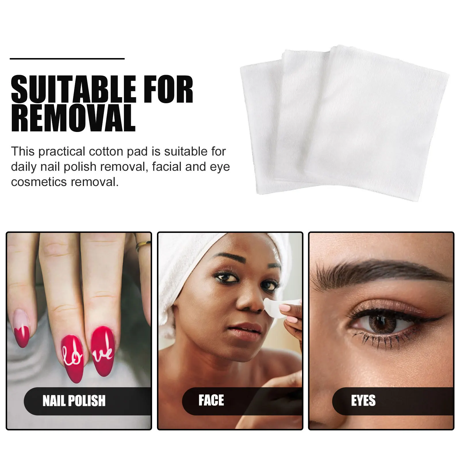 Tampons démaquillants en coton, 200 pièces, tampons de nettoyage du visage, doux pour la peau, absorbants pour l'élimination du vernis à ongles