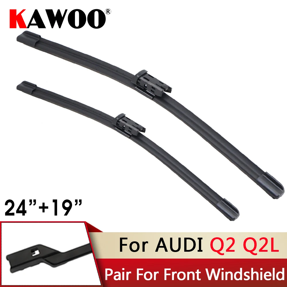 

Car Wiper RHD & LHD Front Wiper Blade 24"+19" For Audi Q2 Quattro GA Q2L 2016-2024 Fit push button Windshield Windscreen Wipers