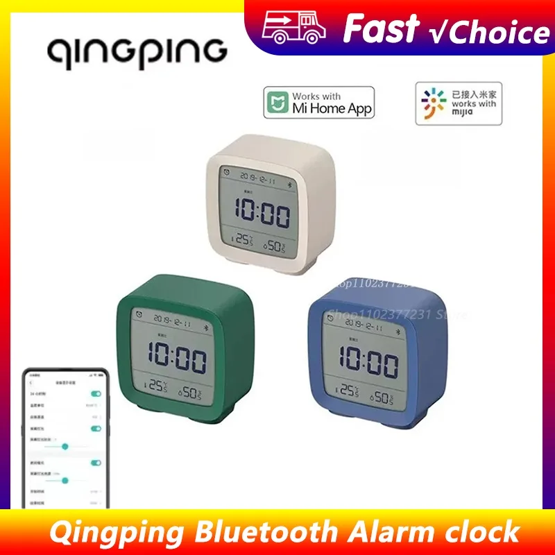 

Xiaomi Qingping Cleargrass Bluetooth умный будильник дисплей температуры и влажности ЖК-экран регулировка ночника для приложения Mihome