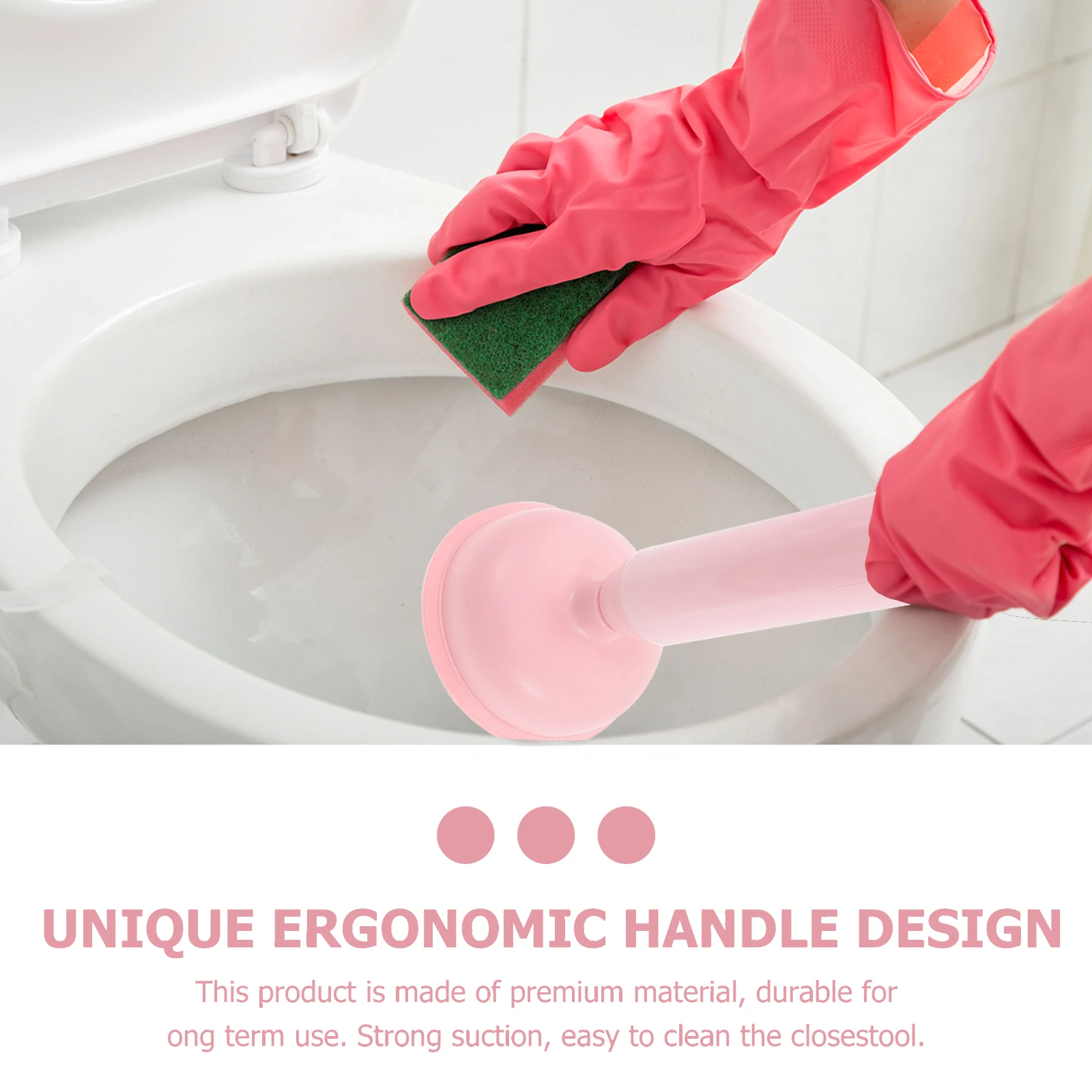 

Toilet Unclog Plunger Rubber Bathroom Cleaning Black Heavy Duty Plungers for