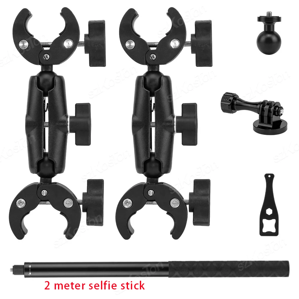 SZKOSTON Für Insta360 X3 X4 Motorrad Fahrrad Panorama Selfie Stick Einbeinstativ Halterung Lenker Halterung Für GoPro 13 12 11 10 DJI Zubehör 5